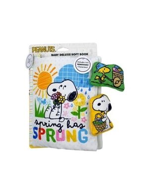 NWT Peanuts Snoopy Spring Has Sprung Deluxe Baby Soft Book Sensory Toy